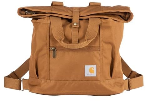 Carhartt Unisex's, Durable Bag with Adjustable Straps and Laptop Sleeve, Convertible Backpack Tote Brown, One Size