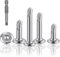 HXJDAM Lot de 60 vis autotaraudeuses à tête plate en acier inoxydable 410, vis auto-taraudeuses, M6,3 x 25 mm, argentées, avec foret à six pans creux