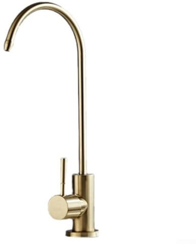 Hasaller Modern Stainless Steel Single Lever Home Water Filter Tap - 360° Swivel Reverse Osmosis - Gold