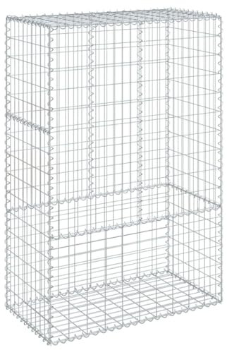 vidaXL Panier gabion avec couvercle 100x50x150 cm fer galvanisé, mur en gabion, mur de soutènement en gabion, clôture en gabion, gabion, cage gabion