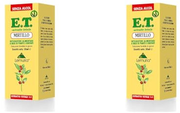 MIRTILLO E.T. Estratto totale 1:1 senza alcol Integratore Alimentare a Base di Piante e Derivati - 30 ml (Confezione da 2)