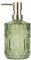 Decorative Glass Soap Dispenser, Geometric Patterned Glass Soap Dispenser, (Green)