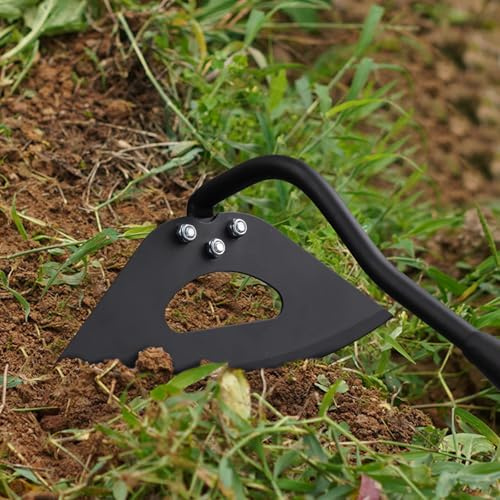 Herramienta de jardín, azada hueca con mango de 85 pulgadas de largo, desmalezadora manual ajustable resistente para desmalezar, cavar, azar, cortar y aflojar tierra