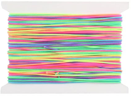Stretchy Rainbow Bracelet String for Bracelet Making, 1mm x 20m Elastic Thread, Colorful Elastic Cord String for DIY Necklaces Crafts Jewelry Making Pony Beads(Colorful)