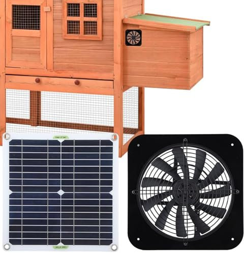 Setauoo Ventilador de escape alimentado, ventilador con energía solar - Panel solar a prueba de la intemperie con ventilador,Suministros de ventilación de enfriamiento de 100W12V, aire acondicionado
