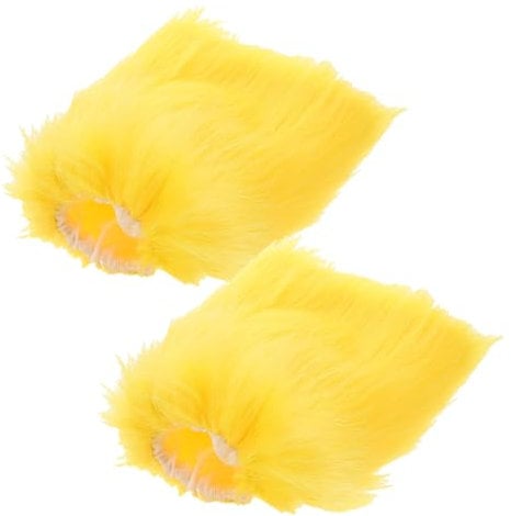 BESPORTBLE 1 Pair Plush Leg Covers Leg Warmers Fluffy Ankle Warmers Boot Covers Boot Yellow Polyester