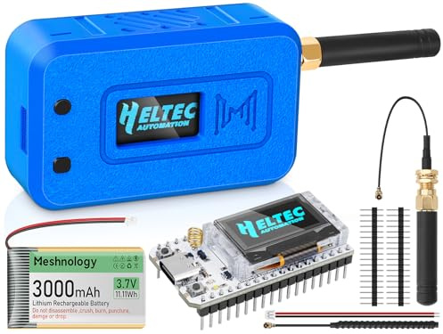 1 juego de placa modular ESP32 LoRa V3 con antena de 868 MHz + batería de 3000 mAh + funda protectora WiFi integrada Blue Tooth SX1262 CP2102 0,96 OLED tipo C para AR duino Lora Meshtastic IOT (N35
