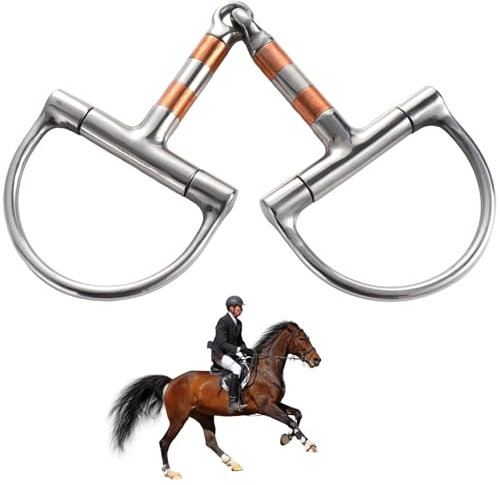 Pferdegebiss mit Kupferrolle und Gelenkmundstück, Edelstahl D-Ring Trense für ausgewogene Führung, ideal für Anfänger
