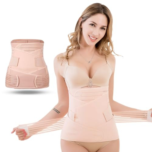 Raisand 3 in 1 Postpartum Gürtel für Damen, Bauchgurt Nach Geburt, Bauchband Nach Geburt für Damen Rückbildungsgürtel Nach Geburt, Bauchgurt Schwangerschaft (Klassische Hautfarbe, M)