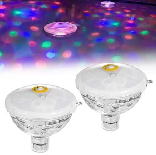 2 Piezas Luz LED Para Iluminación de Piscina, Luces Flotantes para Piscina, Iluminación de Piscina Flotante, 6 Modos 4 Colores Cambio de Color, LED Luz Jacuzzi para Piscina, Estanque, Fiesta