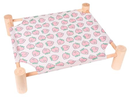 Fangxuee Cat and Dog Hammock Cat Hammock Elevated Cooling Bed Detachable Portable Indoor and Outdoor Pet Bed Pink
