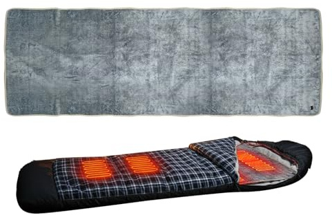 Heizschlafsack-Auskleidung, 3 einstellbare Temperaturstufen, rutschfeste Heizdecke, elektrischer Schlafsack, Heizung, für kaltes Wetter, Büro, Zuhause, Rucksack, Wandern,