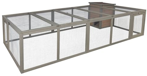 Kerbl Pet Freilaufgehege Luna, Kaninchenauslauf, Fichtenholz, 230 x 115 x 59 cm, mit Gitterdach, 13 mm Stababstand, Schutz vor Wetter