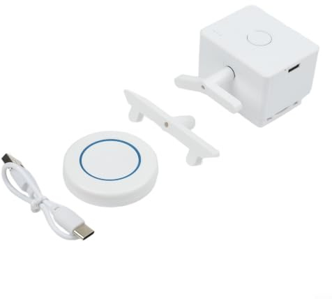 Pulsante intelligente wireless per interruttori della luce, dispositivo di spegnimento automatico telecomandato, lungo 30 m, facile installazione, design robusto in ABS, bianco