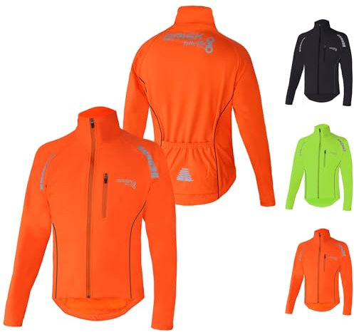 Brisk Bike Radsportjacke Atmungsaktive Ultraleichte Radsport-Laufjacke (Orange, S)
