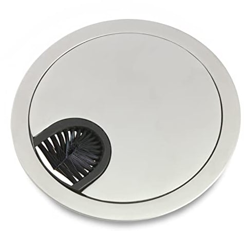 PRIOstahl® Kabeldurchlass Kabeldurchführung Kabelauslass Metall / Ø68mm Edelstahl - matt (Optik) / Bürstenverschluss