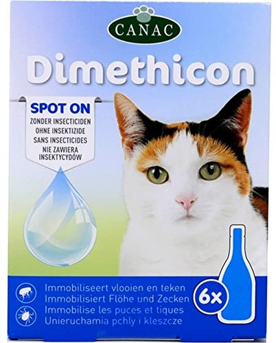 Dimethicon - Anti Tiques et Anti Puces pour Chats, au Diméthicone, x 6 Pipettes