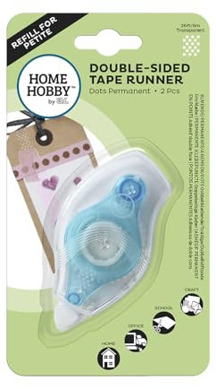 HomeHobby by 3L, Petite Double-Sided Tape Runner, Refillable, Permanent Dots 26Ft/8m