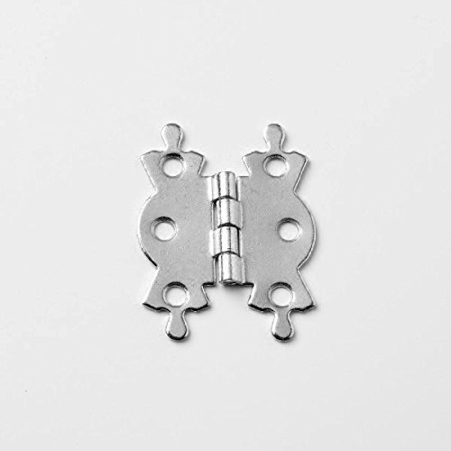 20 x Butterfly Fancy Cupboard/Box Door Hinges Chrome Plated Steel 40mm