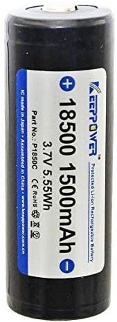 Keeppower 18500 li-Ion Akku 1500mAh, 3,6V - 3,7V Li-Ion-Akku geschützt ca. 52,8x18,5mm Abmessungen