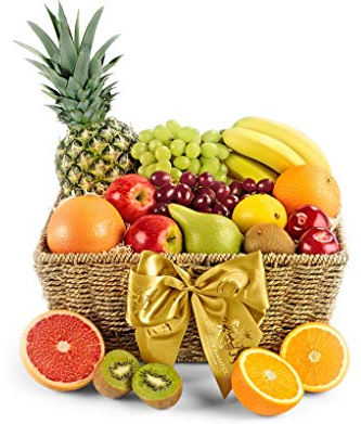 Luxury Fruit Hamper - Classic Large Healthy Food Bowl with Pineapple, Grapes, Kiwi, Oranges - Seasonal Fresh Fruit Gift Basket for Families, Celebrations, from Regency Hampers