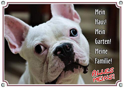 Petsigns Hundeschild Franz. Bulldogge - Exklusives Warnschild in Fotoqualität - Metall, DIN A5