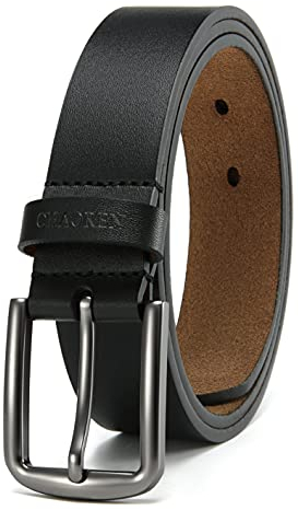 CHAOREN Ledergürtel Herren Schwarz, Gürtel Herren Leder Schwarz 35mm für Jeans, Weicheres Leder Passt Besser
