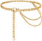 Suyi Kettengürtel für Damen Mädchen Gold Metall Taillenkette Mehrschichtige Klobige Kettengürtel für Das Kleid Plus Size 130CM Gold