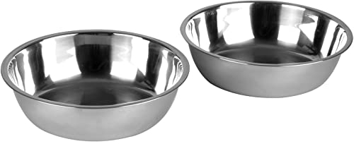 LAUBLUST Zusatzschalen für Futterstation Größe XL - 2er Set, Fressnäpfe Edelstahl | ca. 22 x 5 cm, 2 x 1,4l