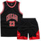 ISOVNUS Geek UP Kleine Jungen 2er-Set Basketball Trainings Ärmellos Trikot und Hose, Little Boys Basketball Training Jersey (13-15 Jahre, XXXL, Schwarz)