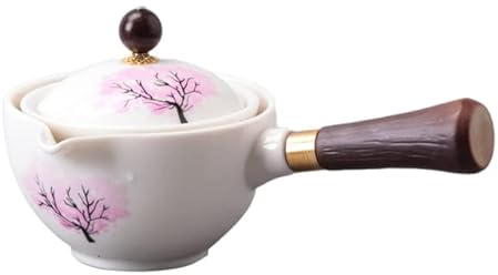 LINOC Service à thé Kung Fu 360 Rotatif théière en céramique théière infuseur Semi-Automatique Gongfu Teaware Pot Tasse