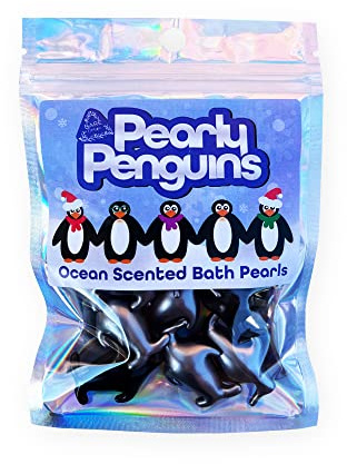 Pearly Penguins. Ten Jasmine Scented Bath Pearls. Ideal Penguin Themed Gift, Christmas Themed Gift. Advent Calendar Filler, Secret Santa Gift.…