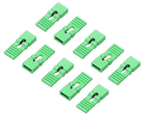 sourcing map Jumper Cap 2.54mm Pitch Pin Header Connector Long Type Jumper Plug Cover DIY Repair Parts, Green Pack of 40