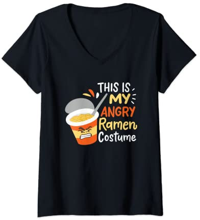 Damen This Is My Angry Ramen Kostüm T-Shirt mit V-Ausschnitt