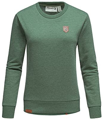 REPUBLIX Damen Kapuzenpullover Sweatjacke Pullover Hoodie Sweatshirt RD-005 Grün Melange S