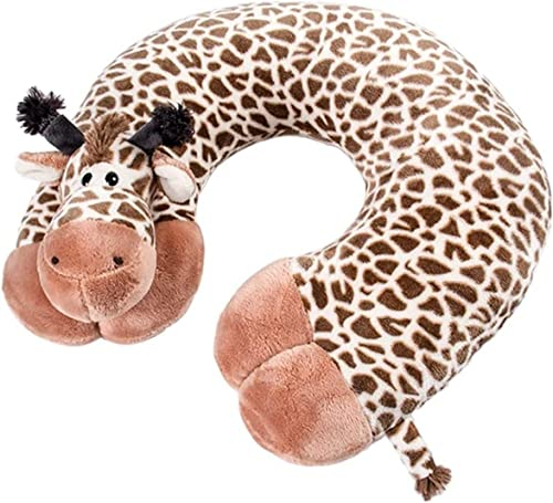 U-förmiges, elastisches Reisekissen, Nackenkissen, superweiches Tier-U-förmiges Nackenkissen, ergonomische Nackenstütze, für Nacken-, Kinn-, Lenden- und Beinunterstützung (Löwe) (Farbe: Giraffe)
