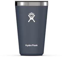 HYDRO FLASK - Tumbler - Thermobecher für Unterwegs 473 ml (16 oz) - Verschließbarem, Auslaufsicherem Eindrückdeckel - Doppelwandiger, Vakuumisolierter Reisebecher aus Edelstahl - Heiß & Kalt - Indigo