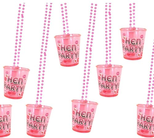 Quickdraw 12 x Naughty Hen Party Shot Glasses Necklace Girls Night Out Rude Novelty Party Accessories