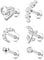 Diamday 6Pcs Knorpel Ohrringe Stud Internally Threaded CZ Mond Herz Blatt Helix Tragus Conch Labret Monroe Lip Piercing Schmuck