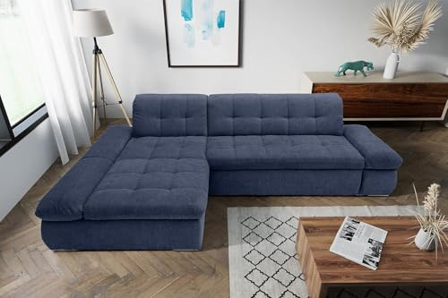 DOMO. collection Ecksofa Moric, Couch in L-Form, Eckcouch, Sofa in L-Form 300 x 172 x 80 cm (BxTxH), dunkelblau