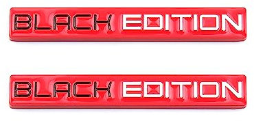 Black Edition Emblem Auto Abzeichen Auto Panel Karosserie Selbstklebender Aufkleber Fahrzeug Auto Aufkleber (Weiß Rot)