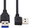 NFHK Câble de données USB 3.0 type A mâle vers mâle droit 3.0 type A mâle 5 Gbit/s coudé à 90 degrés 40 cm