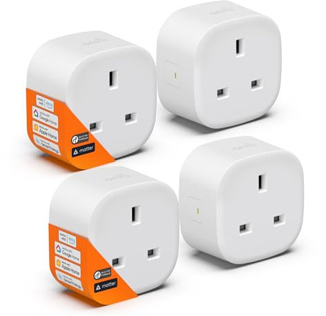 Onvis Matter Smart Plug, Thread Smart Socket Works with Apple HomeKit, Alexa, Google Home, SmartThings, Control & Automate Appliances, Schedule & Timer, Fast Responsive, 13A/250V (4 Pack)