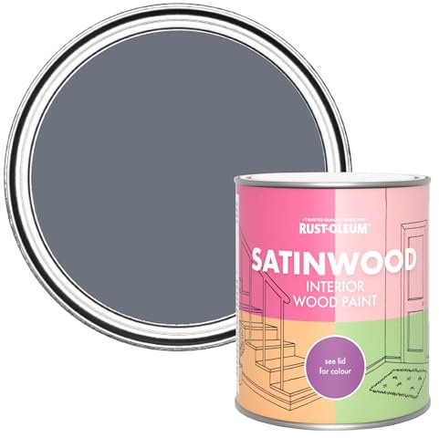Rust-Oleum Grey Satinwood Interior Wood Paint - Marine Grey 750ml