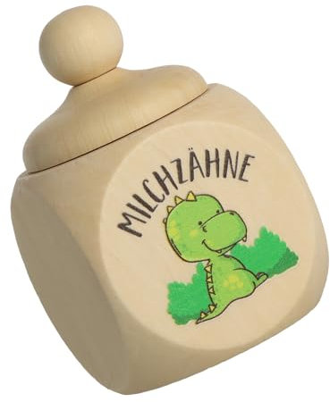 Spruchreif | Milchzahndose aus Holz mit Deckel und UV-Druck | Zahndose für Milchzähne | Kleines Geschenk von der Zahnfee