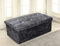 Home Republic Storage Ottoman, Padded Foldable Bench, Chest with Lid, Perfect for Bedroom, Hallway, Living Room (Crushed Velvet Charocal, 76x38cms)