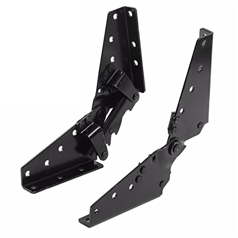 2-teiliges Klappbett-Hebe-Scharnier, 3-Positionen-Winkelmechanismus, Lazy-Sofa-Unterstützung, selbstsicherndes Scharnier, Möbelbeschläge (Color : BLACK)