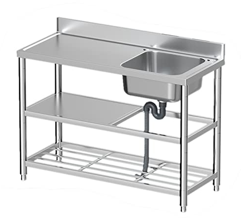 Fregadero de catering de 80x50x80 cm, fregadero de cocina de restaurante comercial de un solo tazón, con grifo, lavabo de mano para lavado, fregadero de cocina al aire libre indepe