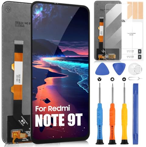 Pantalla para Xiaomi Redmi Note 9T /Redmi Note 9 5G Display LCD para Redmi Note 9T M2007J22G Note 9 5G M2007J2J2C 6,53 Zoll LCD Screen Touchscreen Digitizer Assembly mit Reparatur, Schwarz