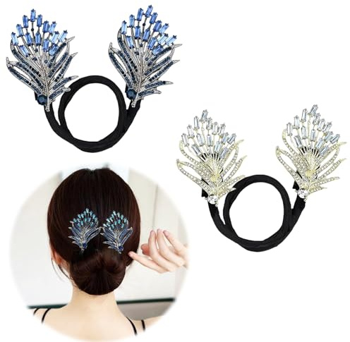2 Stück Set Deft Bun Maker,Französische Twist Haarnadel Haarknotenmacher,Diy Hair Bun Maker,Ladies Lazy Hair Knoten für mittellanges Haar,Einfacher Haargummi, schnell und leicht zu machen